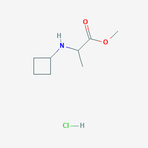 molecular formula C8H16ClNO2 B2742590 甲基 2-(环丁基氨基)丙酸酯盐酸盐 CAS No. 2170123-32-5