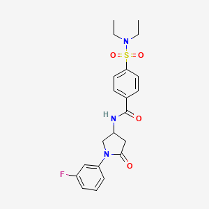 molecular formula C21H24FN3O4S B2742597 4-(N,N-二乙基磺酰)-N-(1-(3-氟苯基)-5-氧代吡咯烷-3-基)苯甲酰胺 CAS No. 896291-20-6