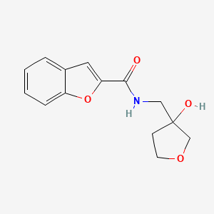 molecular formula C14H15NO4 B2742599 N-((3-hydroxytetrahydrofuran-3-yl)methyl)benzofuran-2-carboxamide CAS No. 1912881-90-3