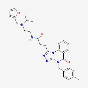 molecular formula C30H34N6O3 B2742615 N-{2-[(2-呋喃甲基)(异丙基)氨基]乙基}-3-[4-(4-甲基苯甲基)-5-氧代-4,5-二氢[1,2,4]三唑并[4,3-a]喹唑啉-1-基]丙酰胺 CAS No. 887213-34-5