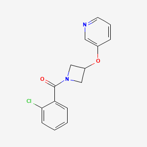 molecular formula C15H13ClN2O2 B2742617 (2-氯苯基)(3-(吡啶-3-氧基)氮杂环丁烷-1-基)甲酮 CAS No. 1903224-96-3