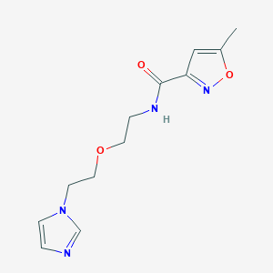 molecular formula C12H16N4O3 B2742619 N-(2-(2-(1H-咪唑-1-基)乙氧基)乙基)-5-甲基异噁唑-3-甲酰胺 CAS No. 2034390-34-4