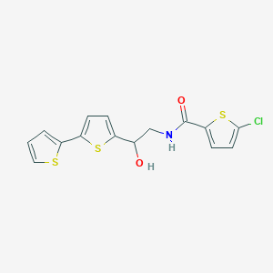 molecular formula C15H12ClNO2S3 B2742630 N-(2-{[2,2'-bithiophene]-5-yl}-2-hydroxyethyl)-5-chlorothiophene-2-carboxamide CAS No. 2097900-77-9