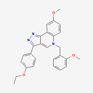 molecular formula C27H25N3O3 B2742635 3-(4-ethoxyphenyl)-8-methoxy-5-(2-methoxybenzyl)-5H-pyrazolo[4,3-c]quinoline CAS No. 866339-89-1