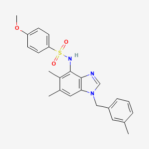 molecular formula C24H25N3O3S B2742637 N-[5,6-二甲基-1-(3-甲基苯基)-1H-1,3-苯并咪唑-4-基]-4-甲氧基苯磺酰胺 CAS No. 338423-34-0