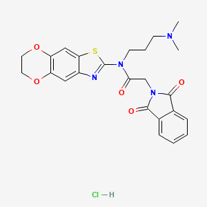 N-(6,7-dihydro-[1,4]dioxino[2',3':4,5]benzo[1,2-d]thiazol-2-yl)-N-(3-(dimethylamino)propyl)-2-(1,3-dioxoisoindolin-2-yl)acetamide hydrochloride