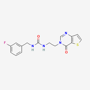 molecular formula C16H15FN4O2S B2742646 1-(3-fluorobenzyl)-3-(2-(4-oxothieno[3,2-d]pyrimidin-3(4H)-yl)ethyl)urea CAS No. 1903877-14-4