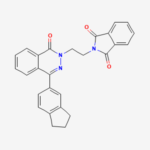 molecular formula C27H21N3O3 B2742648 2-{2-[4-(2,3-dihydro-1H-inden-5-yl)-1-oxo-2(1H)-phthalazinyl]ethyl}-1H-isoindole-1,3(2H)-dione CAS No. 866132-95-8
