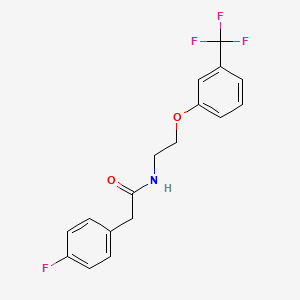 molecular formula C17H15F4NO2 B2742651 2-(4-fluorophenyl)-N-(2-(3-(trifluoromethyl)phenoxy)ethyl)acetamide CAS No. 1172571-44-6