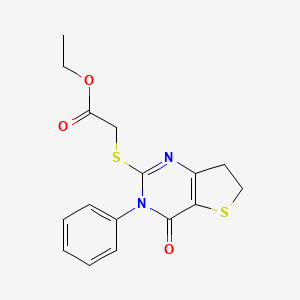 Ethyl 2-[(4-oxo-3-phenyl-6,7-dihydrothieno[3,2-d]pyrimidin-2-yl)sulfanyl]acetate