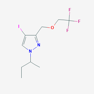 molecular formula C10H14F3IN2O B2742658 1-sec-butyl-4-iodo-3-[(2,2,2-trifluoroethoxy)methyl]-1H-pyrazole CAS No. 1856095-97-0