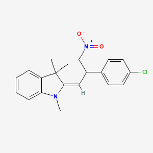molecular formula C20H21ClN2O2 B2742663 2-[2-(4-Chlorophenyl)-3-nitropropylidene]-1,3,3-trimethylindoline CAS No. 1094214-93-3