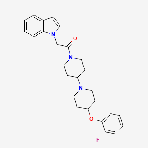 1-(4-(2-fluorophenoxy)-[1,4'-bipiperidin]-1'-yl)-2-(1H-indol-1-yl)ethan-1-one
