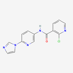 molecular formula C14H10ClN5O B2742672 2-chloro-N-[6-(1H-imidazol-1-yl)pyridin-3-yl]pyridine-3-carboxamide CAS No. 1119224-72-4