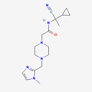 molecular formula C17H26N6O B2742674 N-(1-cyano-1-cyclopropylethyl)-2-{4-[(1-methyl-1H-imidazol-2-yl)methyl]piperazin-1-yl}acetamide CAS No. 1311774-38-5