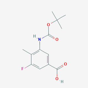 molecular formula C13H16FNO4 B2742689 3-Fluoro-4-methyl-5-[(2-methylpropan-2-yl)oxycarbonylamino]benzoic acid CAS No. 2248268-80-4