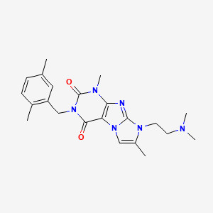molecular formula C22H28N6O2 B2742698 8-(2-(dimethylamino)ethyl)-3-(2,5-dimethylbenzyl)-1,7-dimethyl-1H-imidazo[2,1-f]purine-2,4(3H,8H)-dione CAS No. 919041-13-7