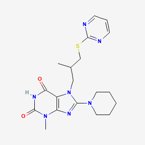 3-Methyl-7-(2-methyl-3-pyrimidin-2-ylsulfanylpropyl)-8-piperidin-1-ylpurine-2,6-dione