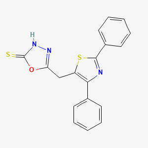 5-[(2,4-Diphenyl-1,3-thiazol-5-yl)methyl]-1,3,4-oxadiazol-2-ylhydrosulfide