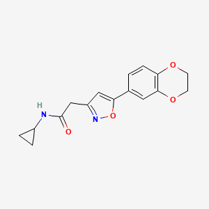N-cyclopropyl-2-(5-(2,3-dihydrobenzo[b][1,4]dioxin-6-yl)isoxazol-3-yl)acetamide