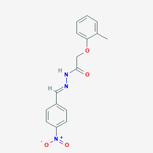 molecular formula C16H15N3O4 B274273 2-(2-Methylphenoxy)-N'-(4-nitrobenzylidene)acetohydrazide 