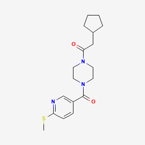 2-Cyclopentyl-1-{4-[6-(methylsulfanyl)pyridine-3-carbonyl]piperazin-1-yl}ethan-1-one