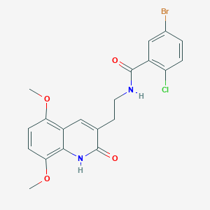 5-bromo-2-chloro-N-[2-(5,8-dimethoxy-2-oxo-1H-quinolin-3-yl)ethyl]benzamide
