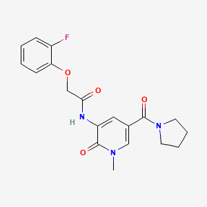 2-(2-fluorophenoxy)-N-(1-methyl-2-oxo-5-(pyrrolidine-1-carbonyl)-1,2-dihydropyridin-3-yl)acetamide
