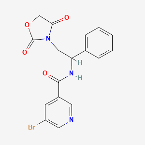 5-bromo-N-(2-(2,4-dioxooxazolidin-3-yl)-1-phenylethyl)nicotinamide