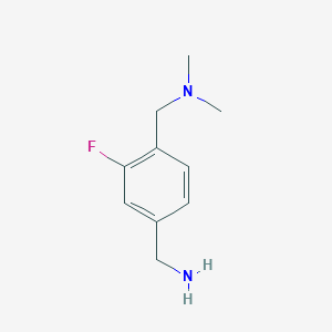 molecular formula C10H15FN2 B2742742 {4-[(Dimethylamino)methyl]-3-fluorophenyl}methanamine CAS No. 1016711-83-3