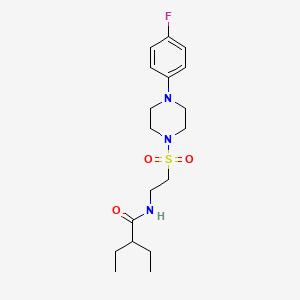 molecular formula C18H28FN3O3S B2742743 2-ethyl-N-(2-((4-(4-fluorophenyl)piperazin-1-yl)sulfonyl)ethyl)butanamide CAS No. 897618-45-0