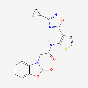 N-(3-(3-cyclopropyl-1,2,4-oxadiazol-5-yl)thiophen-2-yl)-2-(2-oxobenzo[d]oxazol-3(2H)-yl)acetamide