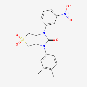 molecular formula C19H19N3O5S B2742746 1-(3,4-dimethylphenyl)-3-(3-nitrophenyl)tetrahydro-1H-thieno[3,4-d]imidazol-2(3H)-one 5,5-dioxide CAS No. 879931-23-4