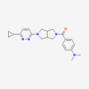 [2-(6-Cyclopropylpyridazin-3-yl)-1,3,3a,4,6,6a-hexahydropyrrolo[3,4-c]pyrrol-5-yl]-[4-(dimethylamino)phenyl]methanone