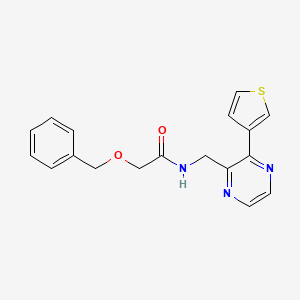 molecular formula C18H17N3O2S B2742750 2-(苄氧基)-N-((3-(噻吩-3-基)吡嗪-2-基)甲基)乙酰胺 CAS No. 2034498-32-1