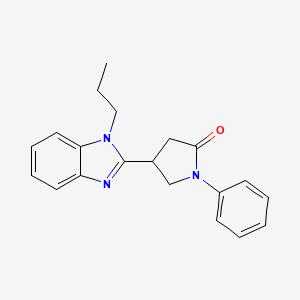 molecular formula C20H21N3O B2742751 1-Phenyl-4-(1-propylbenzimidazol-2-yl)pyrrolidin-2-one CAS No. 615281-67-9