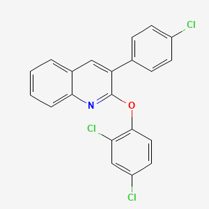 molecular formula C21H12Cl3NO B2742754 3-(4-Chlorophenyl)-2-(2,4-dichlorophenoxy)quinoline CAS No. 478260-78-5