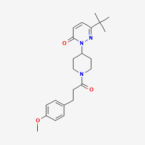 6-Tert-butyl-2-[1-[3-(4-methoxyphenyl)propanoyl]piperidin-4-yl]pyridazin-3-one