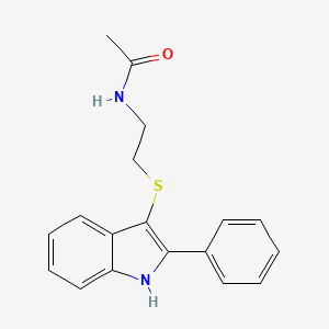 N-(2-((2-phenyl-1H-indol-3-yl)thio)ethyl)acetamide