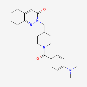 molecular formula C23H30N4O2 B2742774 2-[[1-[4-(Dimethylamino)benzoyl]piperidin-4-yl]methyl]-5,6,7,8-tetrahydrocinnolin-3-one CAS No. 2380042-12-4