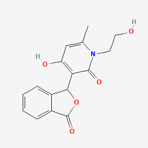 4-hydroxy-1-(2-hydroxyethyl)-6-methyl-3-(3-oxo-1,3-dihydroisobenzofuran-1-yl)pyridin-2(1H)-one