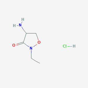 molecular formula C5H11ClN2O2 B2742784 4-Amino-2-ethyl-1,2-oxazolidin-3-one hydrochloride CAS No. 2069183-10-2