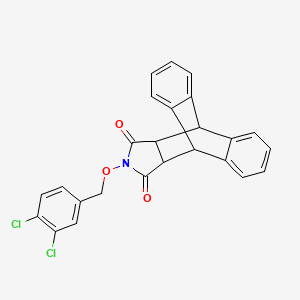 molecular formula C25H17Cl2NO3 B2742792 17-[(3,4-Dichlorobenzyl)oxy]-17-azapentacyclo[6.6.5.0~2,7~.0~9,14~.0~15,19~]nonadeca-2(7),3,5,9(14),10,12-hexaene-16,18-dione CAS No. 478029-54-8