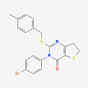 molecular formula C20H17BrN2OS2 B2742804 3-(4-bromophenyl)-2-((4-methylbenzyl)thio)-6,7-dihydrothieno[3,2-d]pyrimidin-4(3H)-one CAS No. 687567-04-0