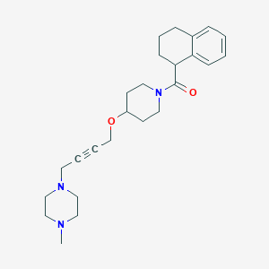 molecular formula C25H35N3O2 B2742833 1-Methyl-4-(4-{[1-(1,2,3,4-tetrahydronaphthalene-1-carbonyl)piperidin-4-yl]oxy}but-2-yn-1-yl)piperazine CAS No. 2415463-97-5