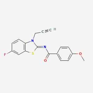 molecular formula C18H13FN2O2S B2742835 (Z)-N-(6-氟-3-(丙-2-炔-1-基)苯并[d]噻嗪-2(3H)-基亚甲基)-4-甲氧基苯甲酰胺 CAS No. 941976-98-3