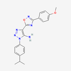 molecular formula C20H20N6O2 B2742838 5-[3-(4-Methoxyphenyl)-1,2,4-oxadiazol-5-yl]-3-(4-propan-2-ylphenyl)triazol-4-amine CAS No. 892747-68-1