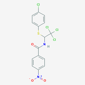 4-nitro-N-{2,2,2-trichloro-1-[(4-chlorophenyl)sulfanyl]ethyl}benzamide