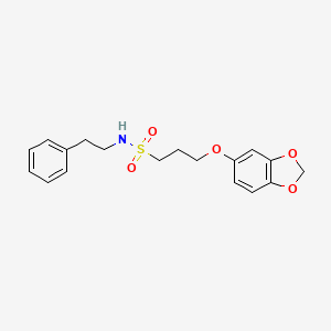 molecular formula C18H21NO5S B2742875 3-(benzo[d][1,3]dioxol-5-yloxy)-N-phenethylpropane-1-sulfonamide CAS No. 946286-14-2