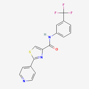 molecular formula C16H10F3N3OS B2742882 2-(4-pyridinyl)-N-[3-(trifluoromethyl)phenyl]-1,3-thiazole-4-carboxamide CAS No. 353726-63-3